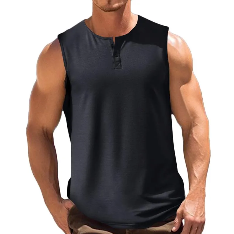 Men's Loose Solid Color Sleeveless Tank Top 51653524X