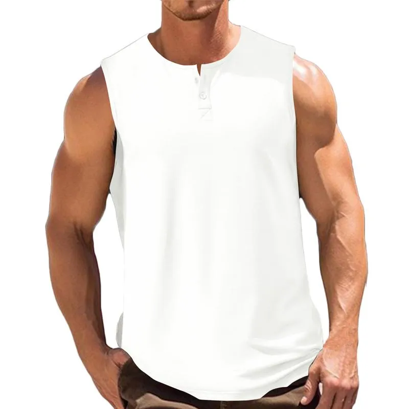 Men's Loose Solid Color Sleeveless Tank Top 51653524X