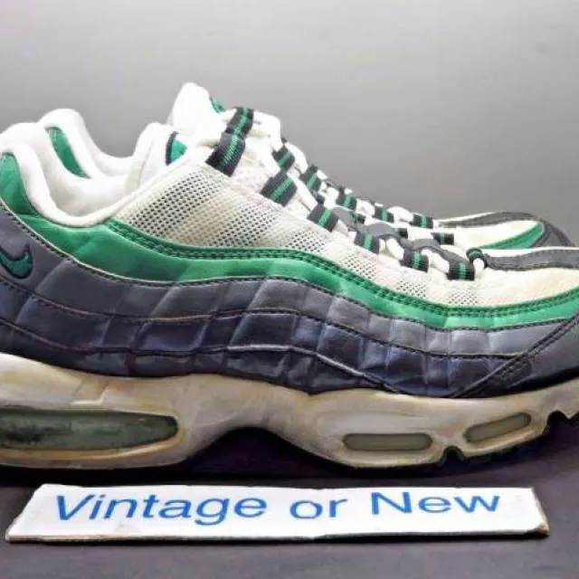 Men's nike air max '95 white pine green flint grey anthracite 2007 sz 9.5