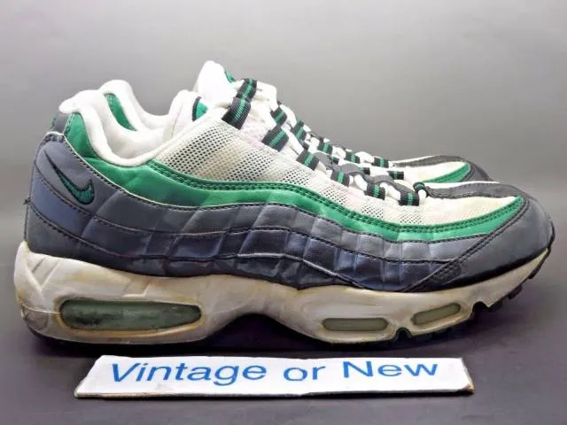 Men's nike air max '95 white pine green flint grey anthracite 2007 sz 9.5