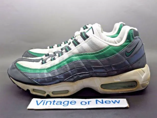 Men's nike air max '95 white pine green flint grey anthracite 2007 sz 9.5