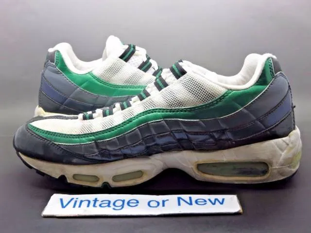 Men's nike air max '95 white pine green flint grey anthracite 2007 sz 9.5