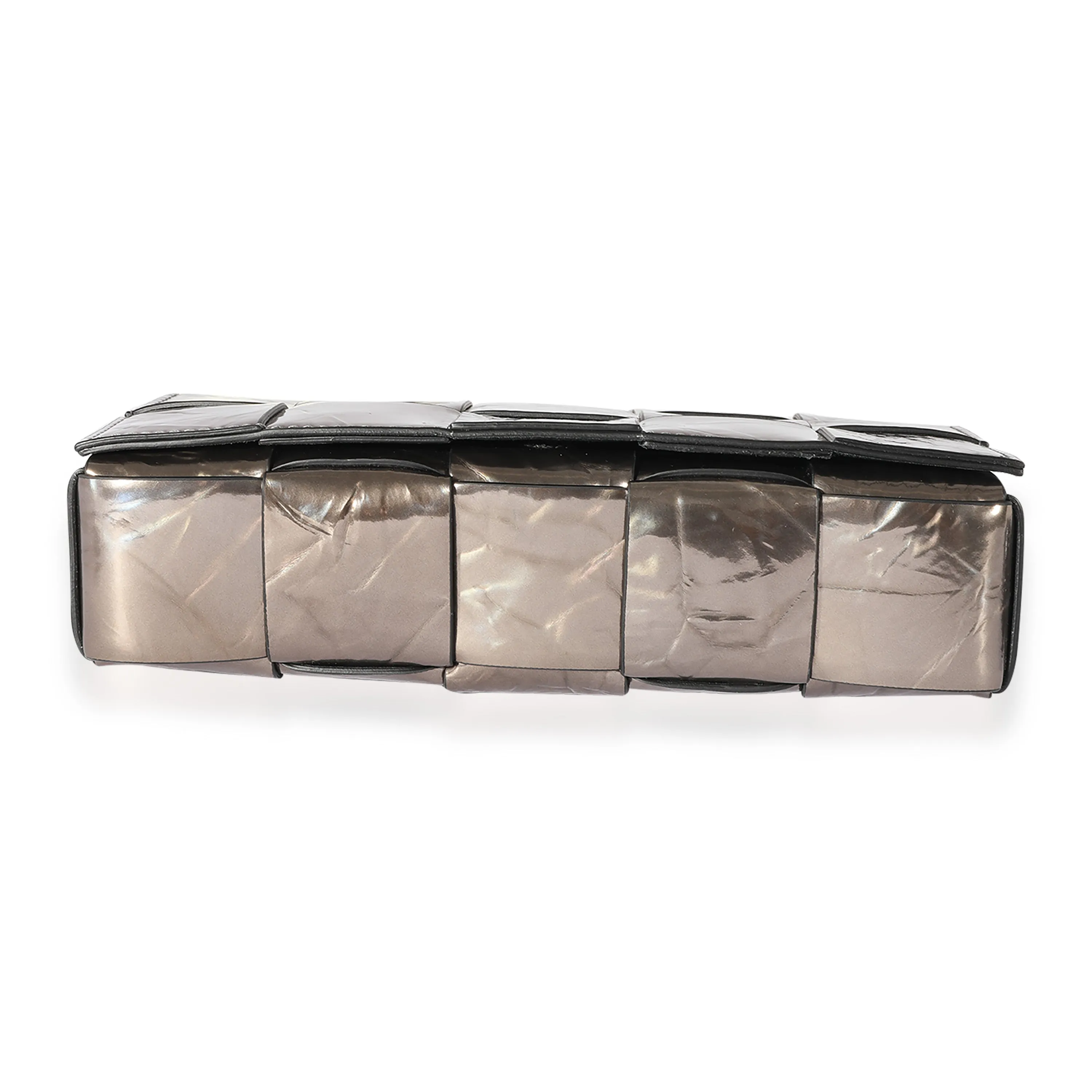 Metallic Bottega Veneta Intrecciato Leather Cassette Bag