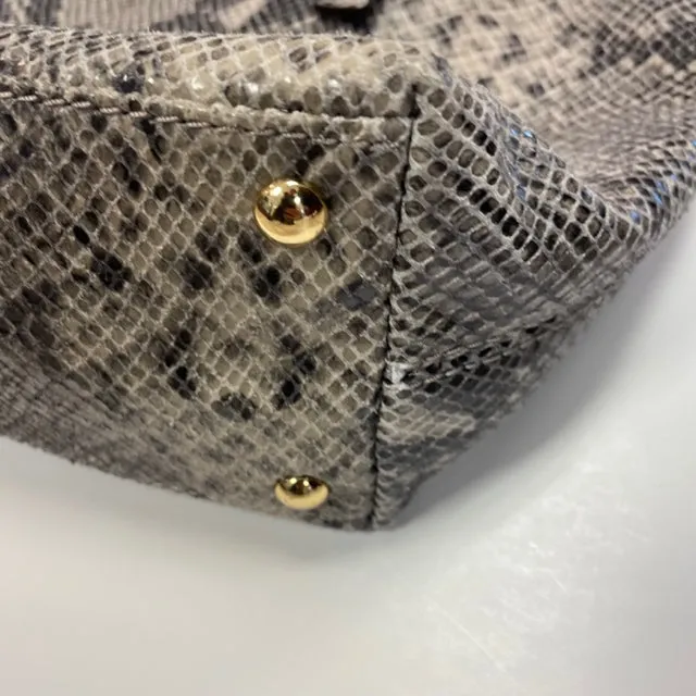 Michael Kors Gray-Multi Leather Snakeskin Tote Handbag