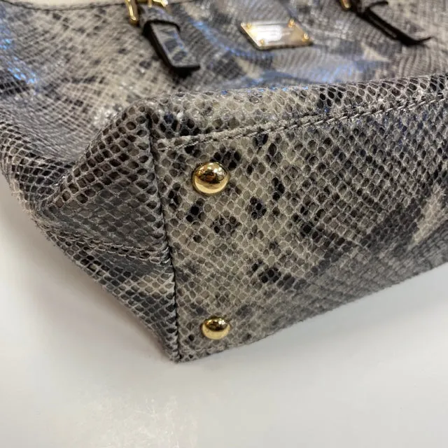 Michael Kors Gray-Multi Leather Snakeskin Tote Handbag