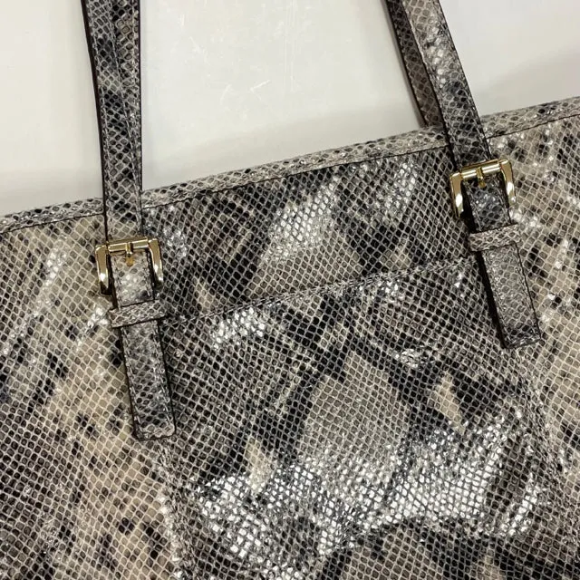 Michael Kors Gray-Multi Leather Snakeskin Tote Handbag