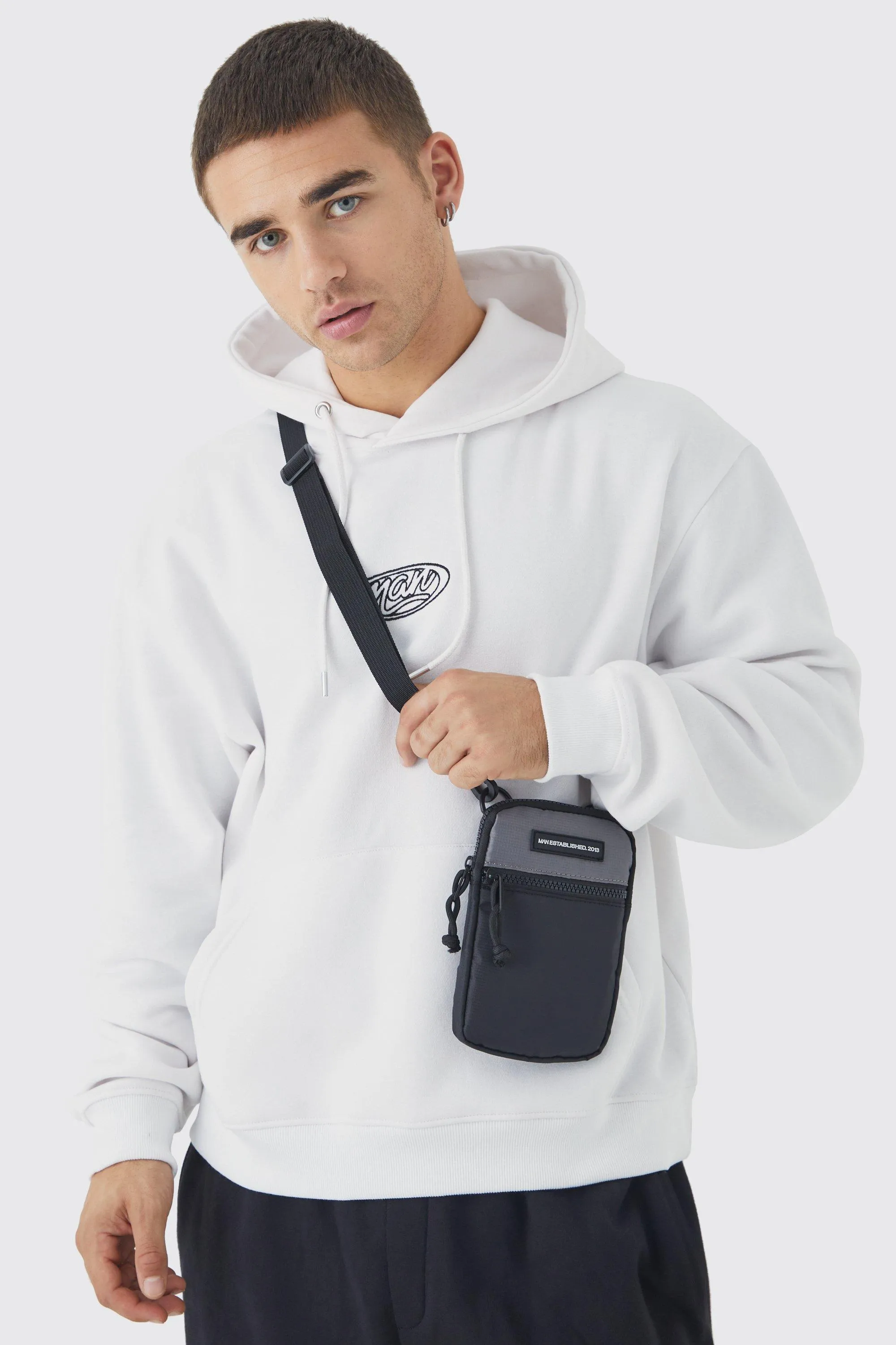 Mini Nylon Cross Body Bag | boohooMAN UK