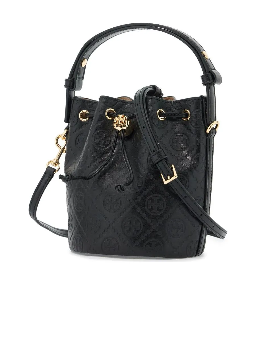 Mini T Monogram Leather Bucket Bag