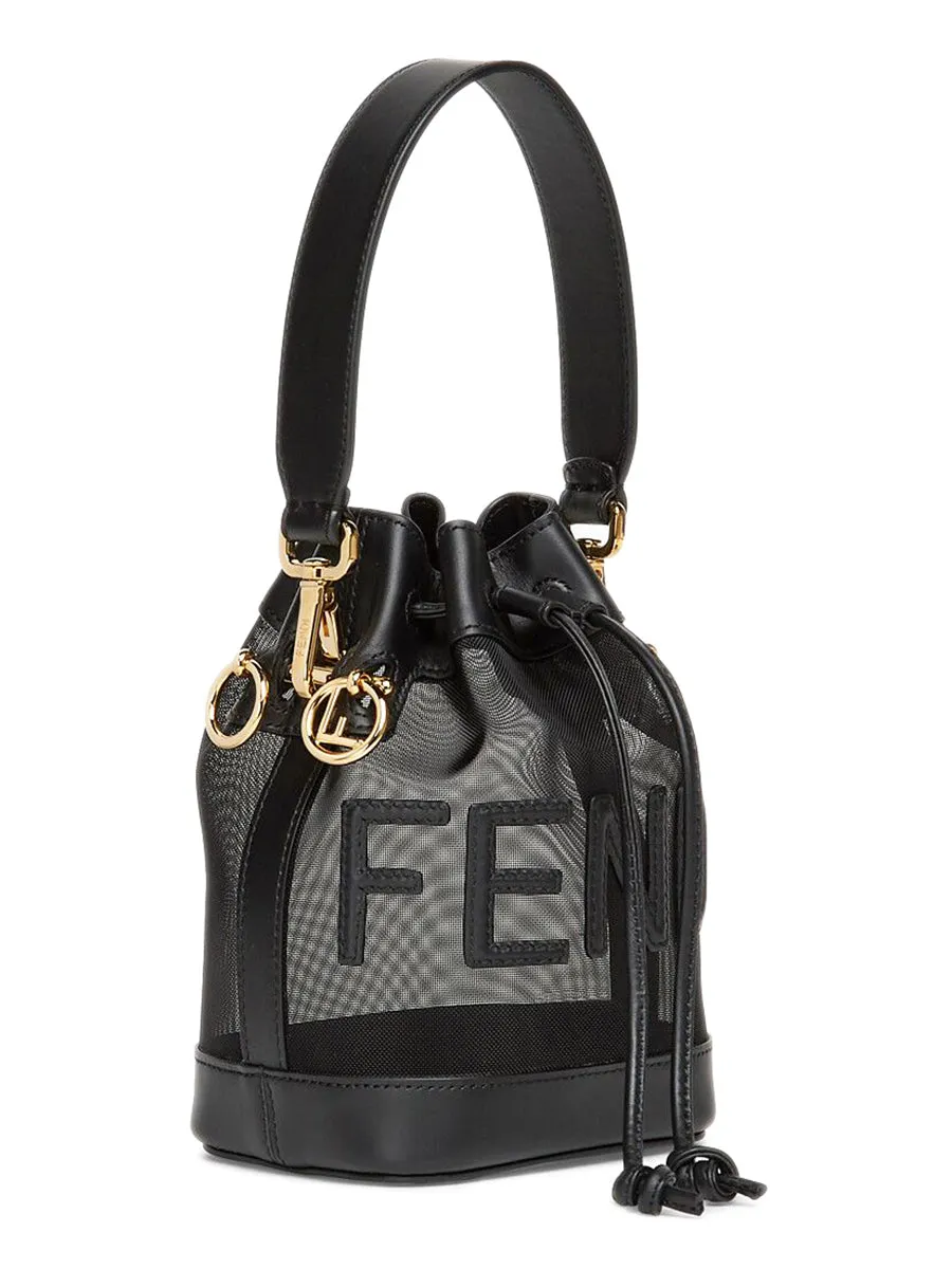 Mon Tresor Black Leather and Mesh Mini-bag