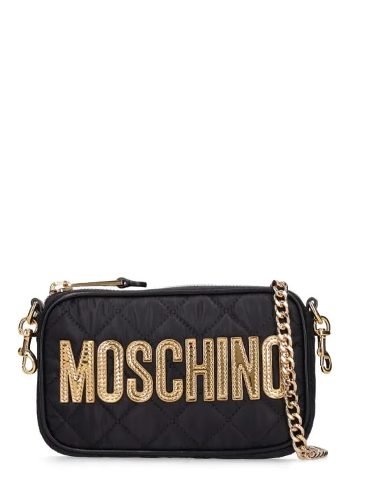 Moschino   Logo quilted shoulder bag 