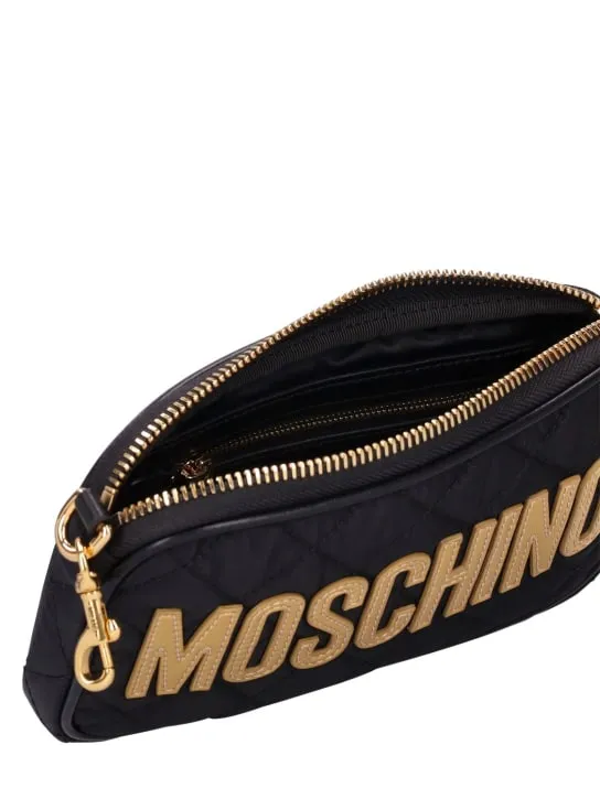 Moschino   Logo quilted shoulder bag 