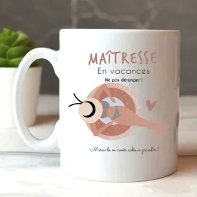 Mug Matresse En Vacances, Cadeau Personnalisé Matresse, Merci de M'avoir Aider à Grandir - CTS14052211