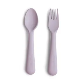 Mushie Kids New Born Fork  Spoon Soft Lilac