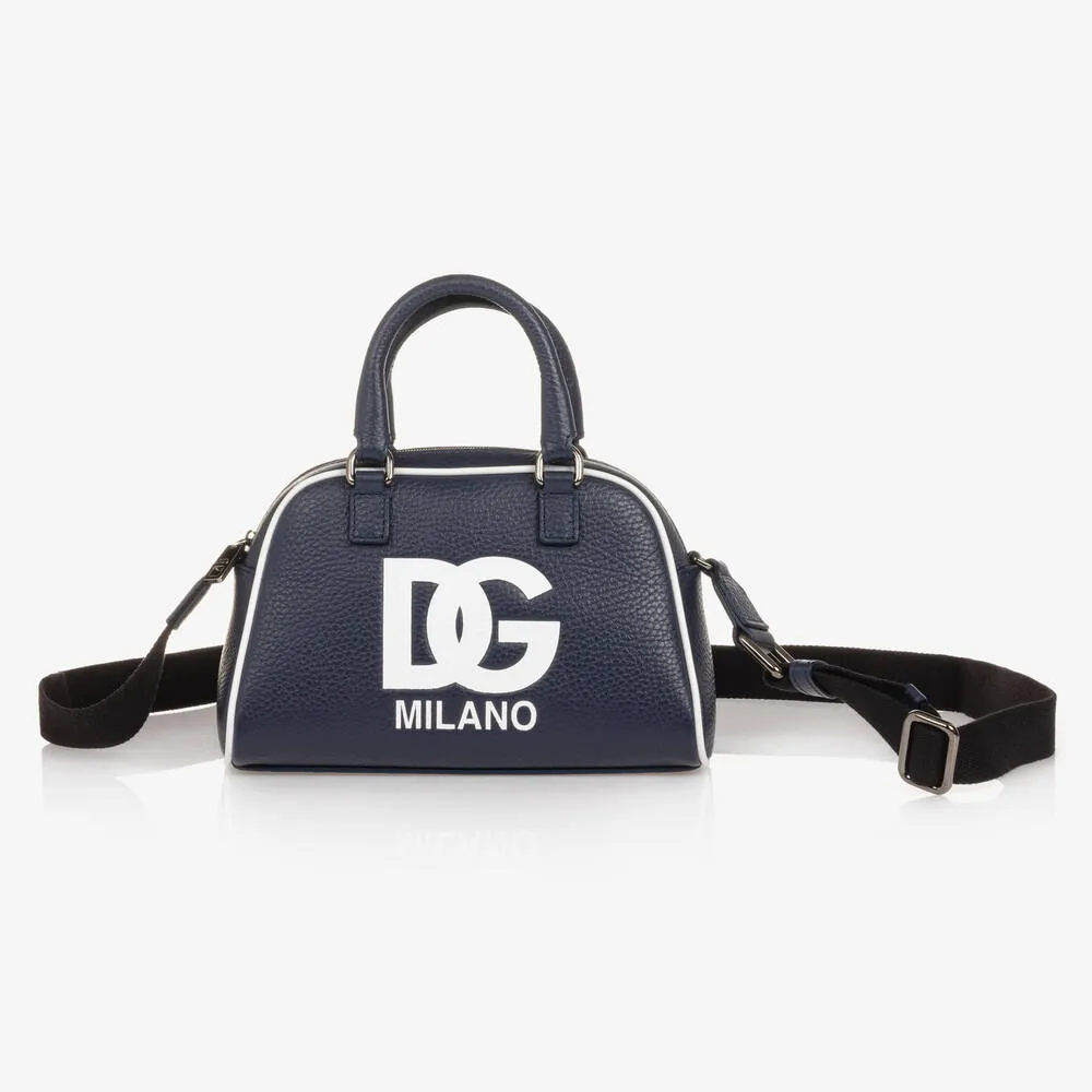 Navy Blue Leather DG Bag (20cm)