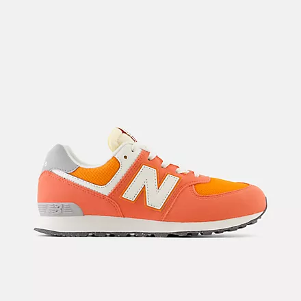 New Balance Big Kid’s 574 Gulf Red with White