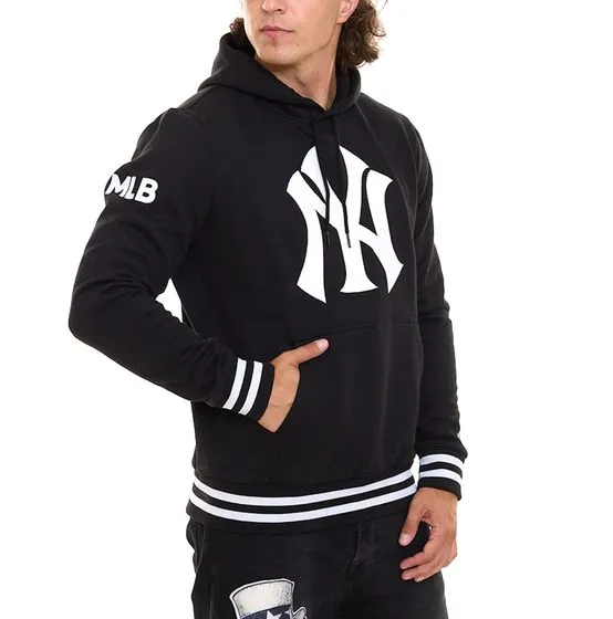 NEW ERA MLB BOLD LOGO Po Felpa con cappuccio in cotone da uomo Pullover con cappuccio 12653596 Nero