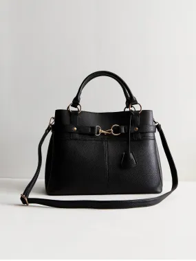 New Look Black Triple-Compartment Cross-Body Bag