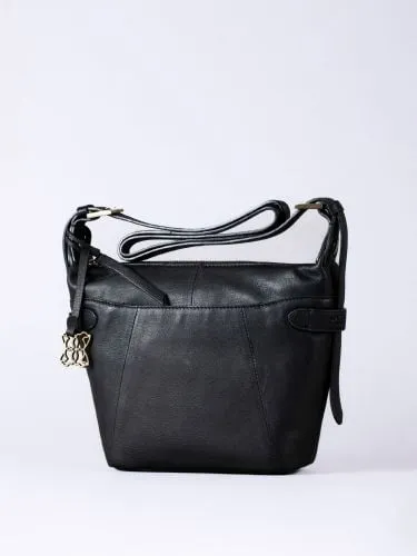 Newby Leather Cross Body Bag in Black