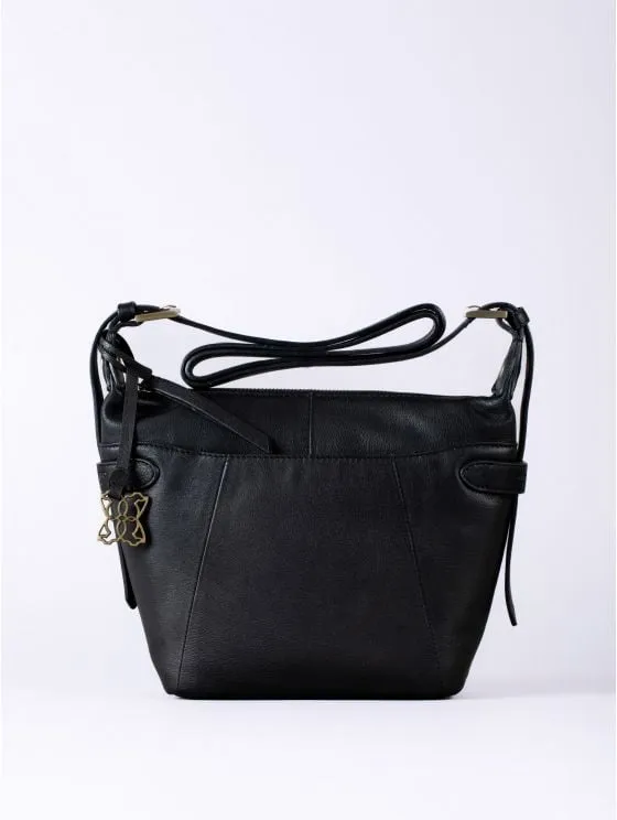 Newby Leather Cross Body Bag in Black