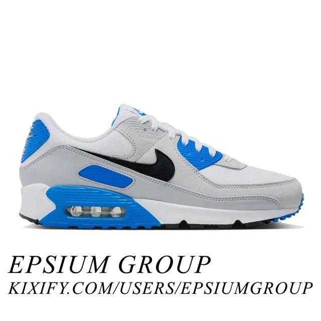 Nike air max 90 (pure platinum photo blue/ white/ photo blue/ pure platinum/ black) men us 8-13 fn6958-102