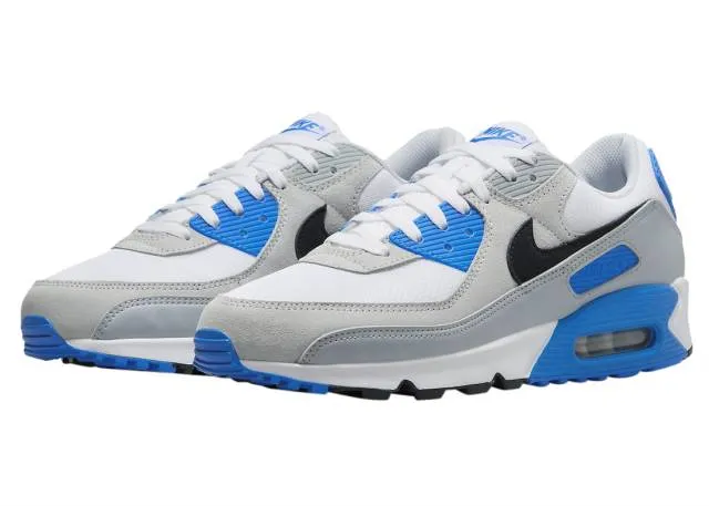 Nike air max 90 (pure platinum photo blue/ white/ photo blue/ pure platinum/ black) men us 8-13 fn6958-102