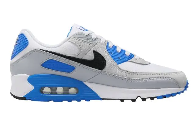 Nike air max 90 (pure platinum photo blue/ white/ photo blue/ pure platinum/ black) men us 8-13 fn6958-102