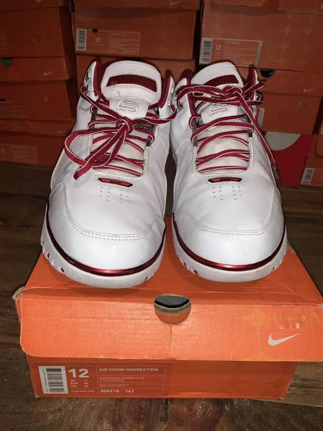 NIKE AIR ZOOM GENERATION WHITE CRIMSON SIZE 12