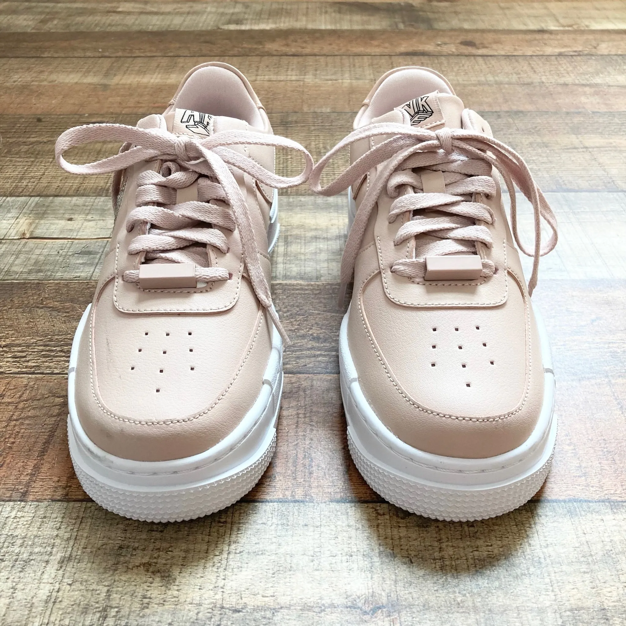 Nike Beige with Rhinestone Swoosh Air Force 1 Sneakers- Size 8 (Brand New)