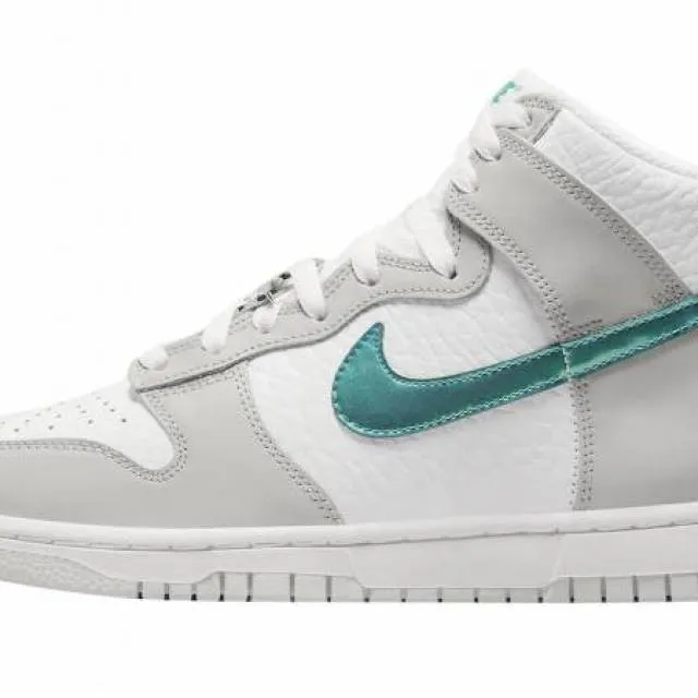 Nike dunk high fls white light grey teal metallic 2022