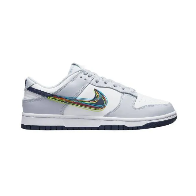 Nike dunk low (3d swoosh/ white/ grey/ navy/ multicolor) men us 8-13 dv6482-100