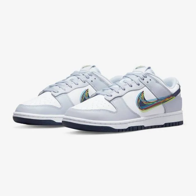 Nike dunk low (3d swoosh/ white/ grey/ navy/ multicolor) men us 8-13 dv6482-100