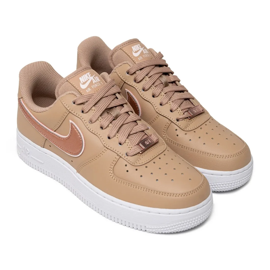 Nike Women Air Force 1 '07 Essential (hemp / mtlc rose gold-light soft pink)