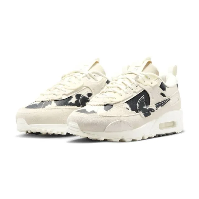 Nike women's air max 90 futura (cow print/ cream/ sail/ chrome/ black) sizes 6-10 fn7170-133