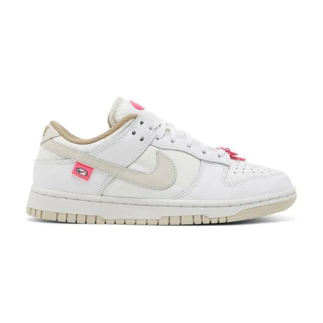 Nike women's dunk low (bling/ white/ string summit white/ khaki/ hyper pink) sizes 6-10 dx6060-121