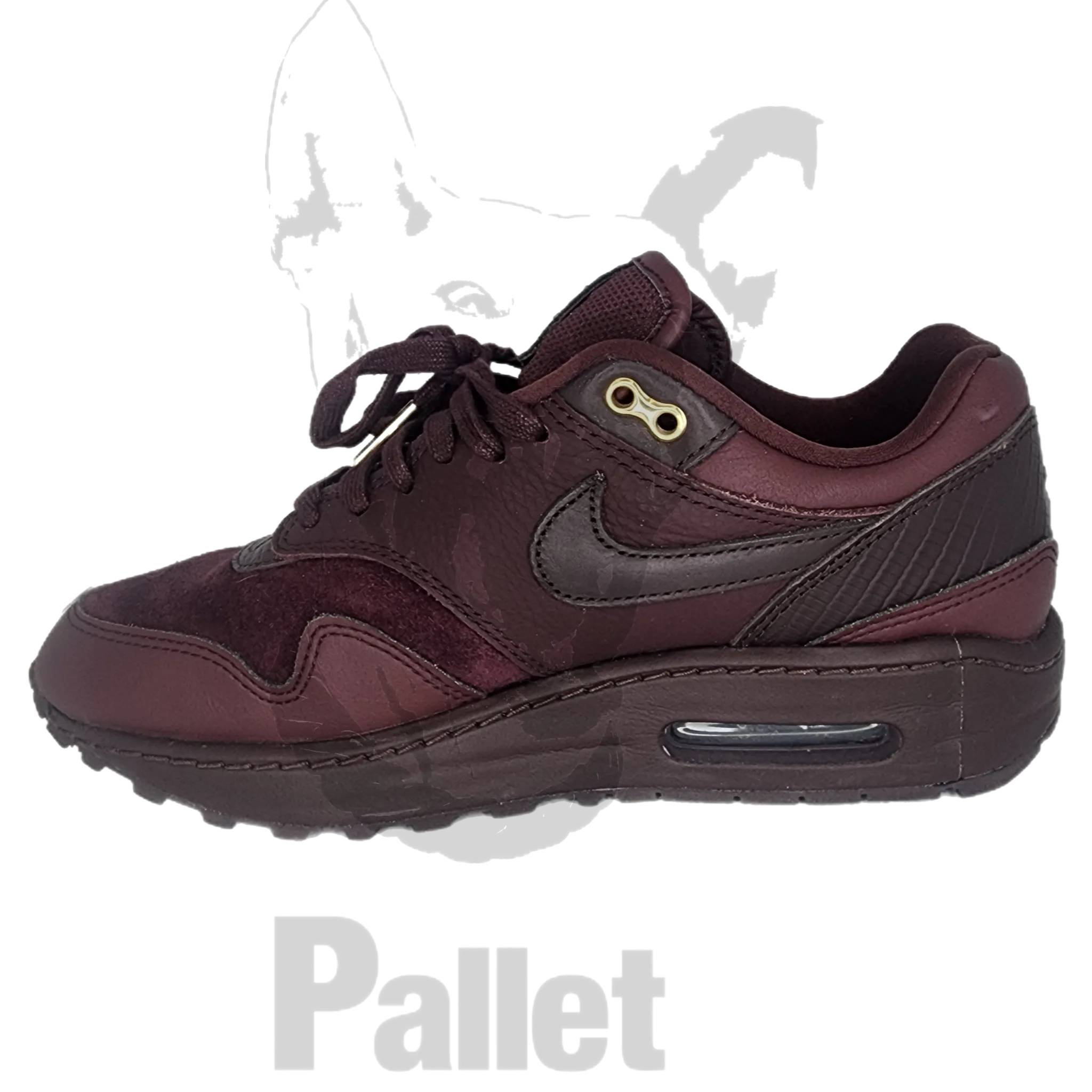 Nike- air max 1 burgendy crush- size 7.5 w