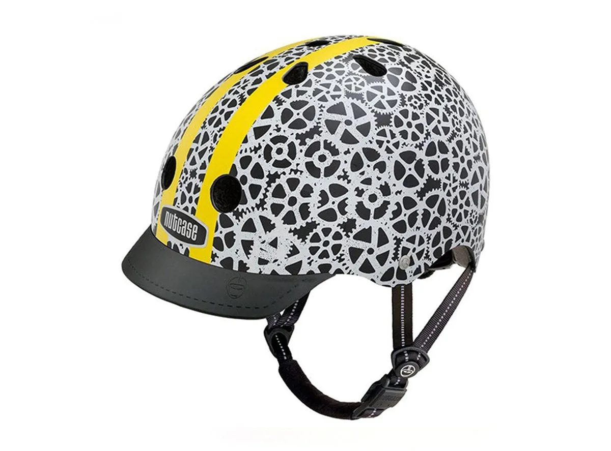 Nutcase Stay Geared Street Helmet - Black-White-Yellow