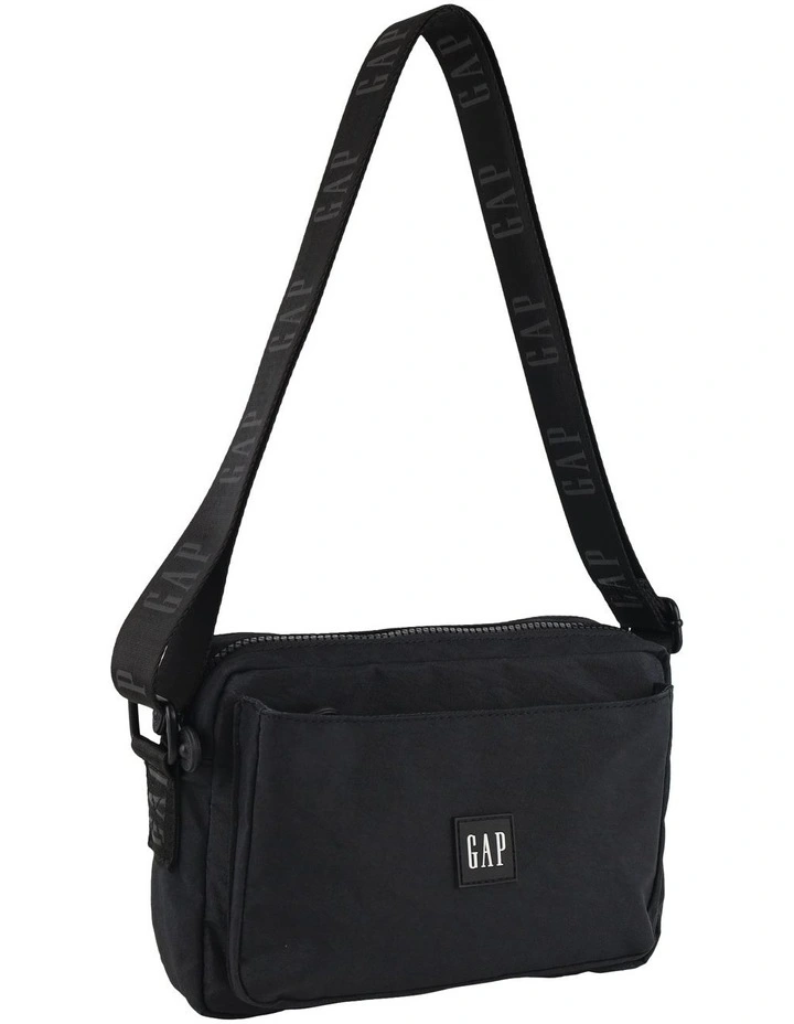 Nylon Cross-Body Bag in Black