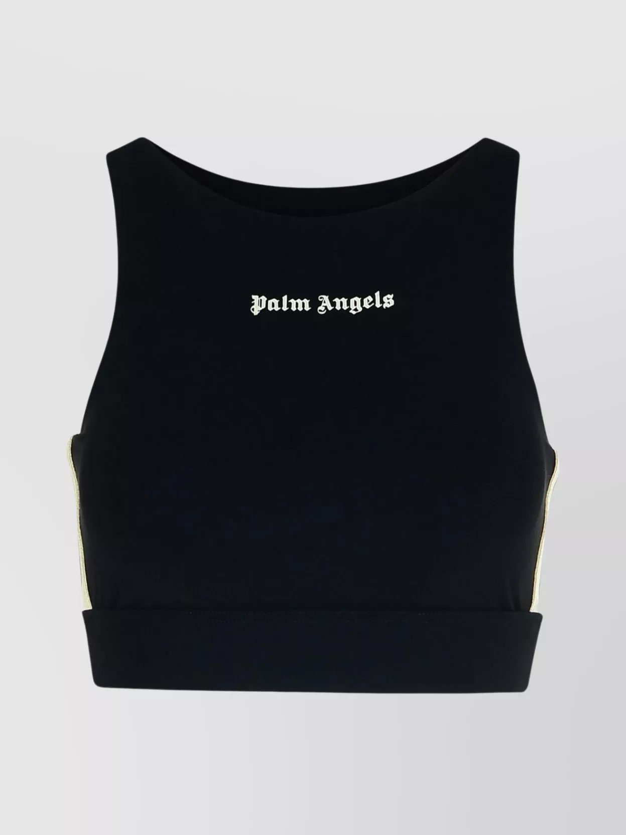 Palm Angels   Cropped stretch sleeveless top with side stripes