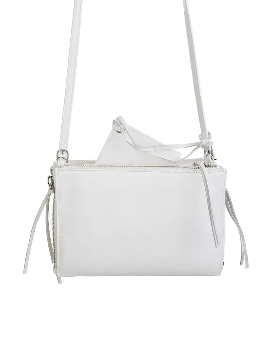 Papier Triple XS Zip Around White Leather Bag