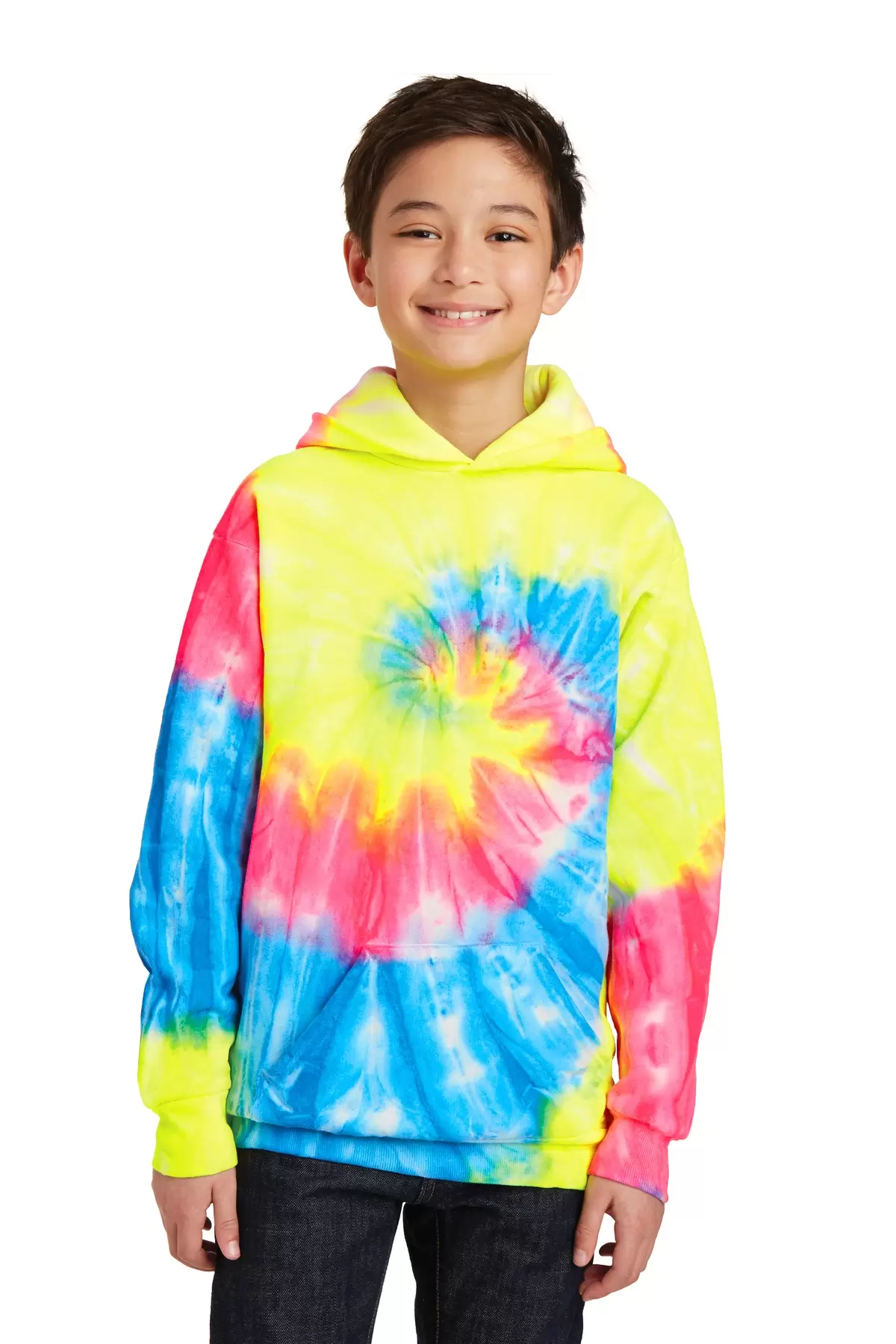 PC146Y Port & Company® Youth Essential Tie-Dye Pullover Hooded Sweatshirt SKU: PC146Y