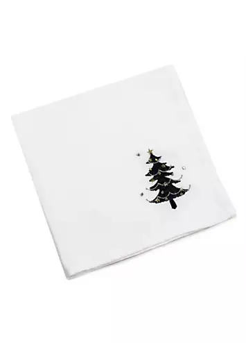 Peggy Wilkins Metallic Trees Embroidered Set of 4 Napkins | Kaleidoscope