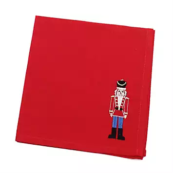 Peggy Wilkins Noel Nutcracker Set of 4 Embroidered Napkins - Soldier | Kaleidoscope