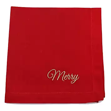 Peggy Wilkins Set of 4 Merry Napkins | Kaleidoscope