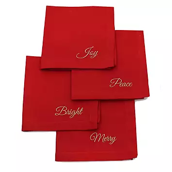 Peggy Wilkins Set of 4 Merry Napkins | Kaleidoscope