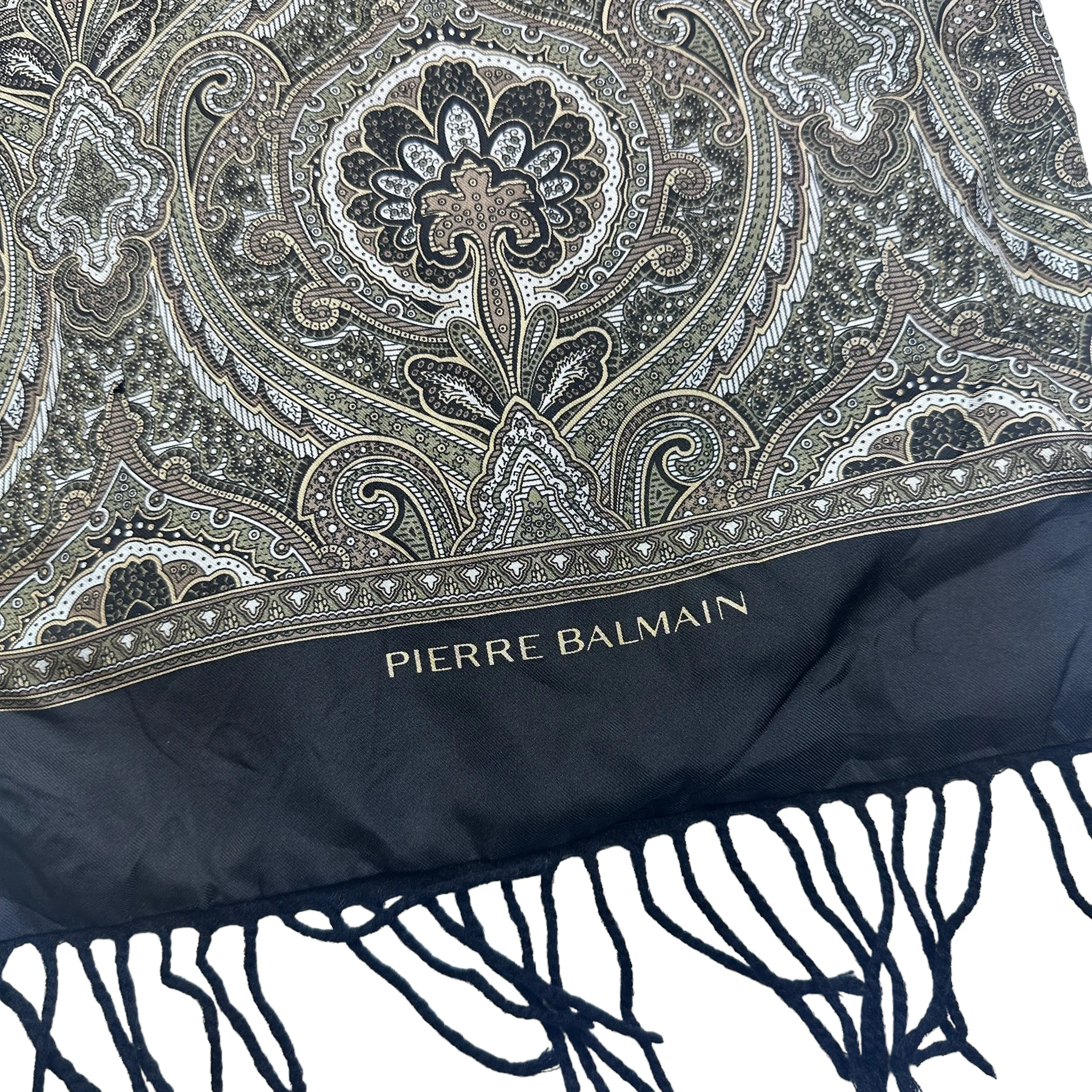 Pierre Balmain Wool Silk Patterned Scarf