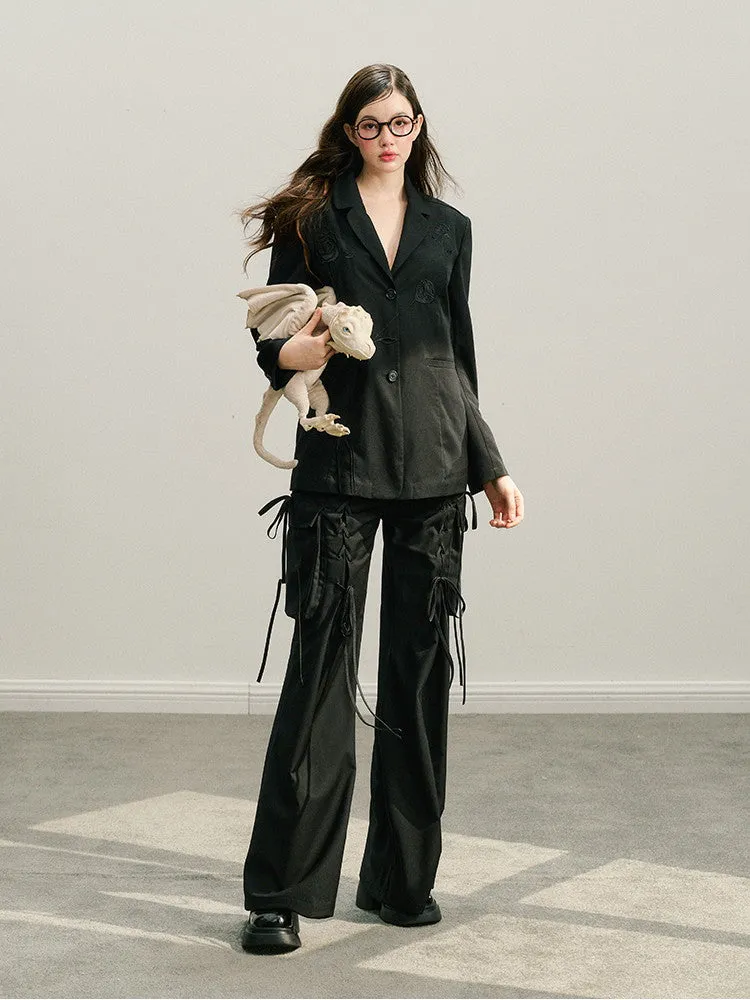 Plain Cool Loose Flare-Pants Wide-Pants