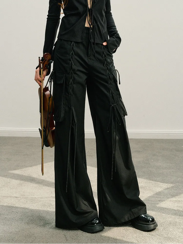 Plain Cool Loose Flare-Pants Wide-Pants