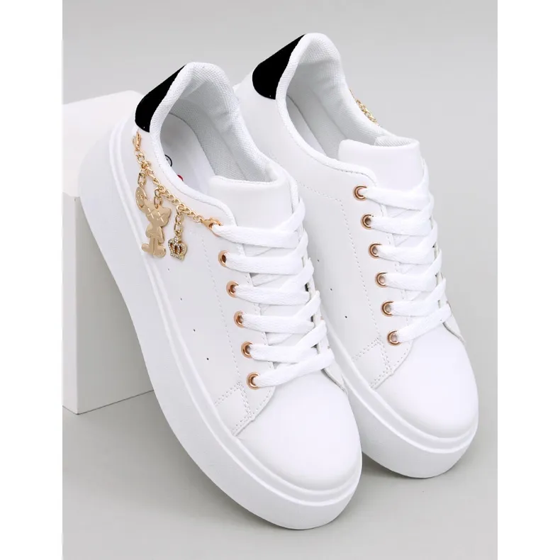 Platform sneakers with a pendant Larcome WHITE/BLACK