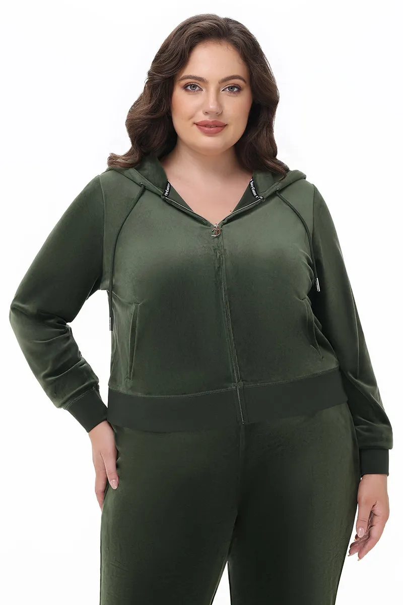 Plus-Size OG Big Bling Velour Hoodie