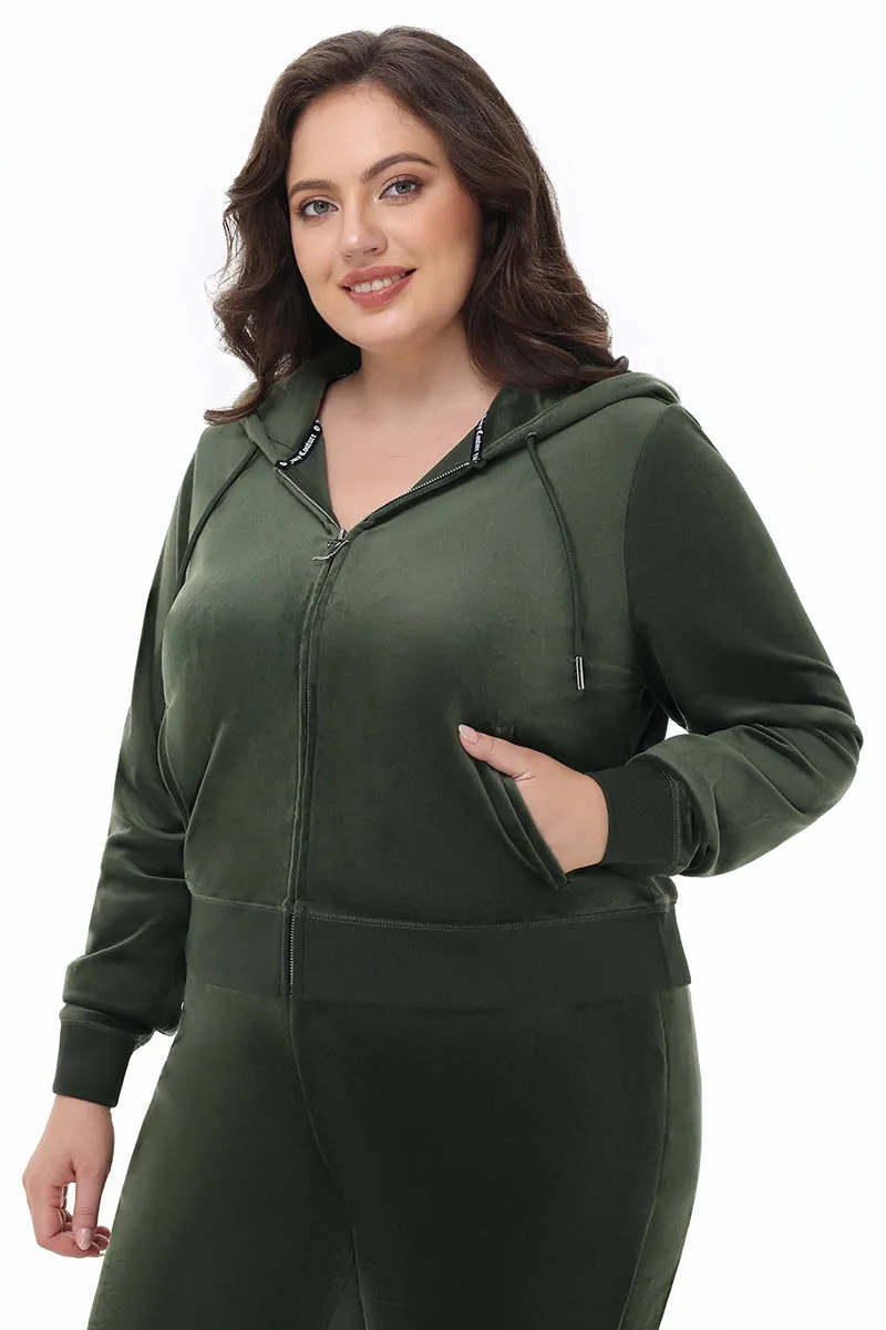 Plus-Size OG Big Bling Velour Hoodie